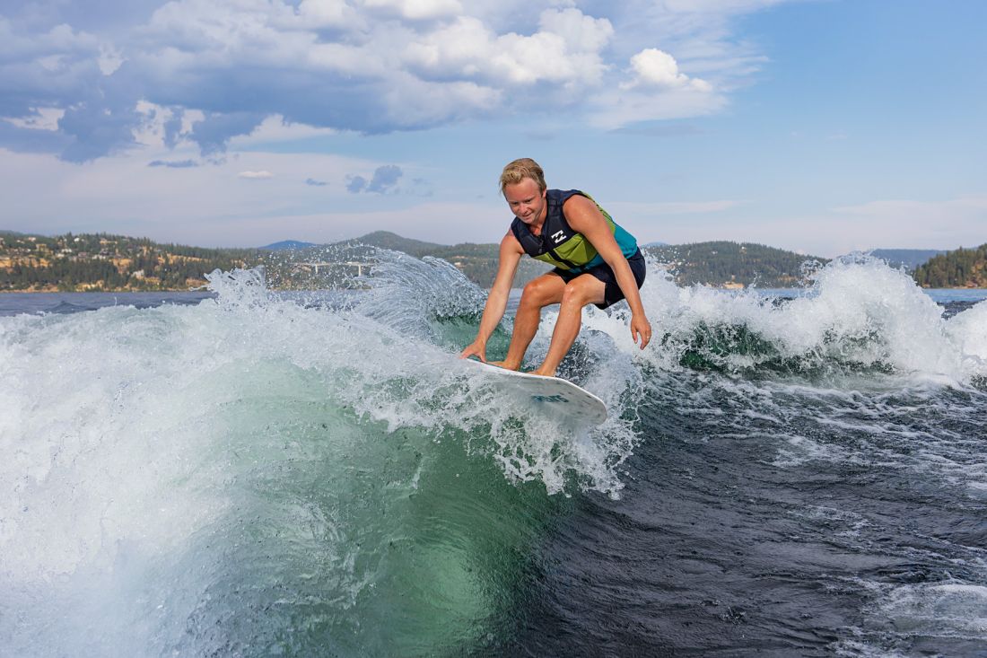 Wake surfing at Gozzer